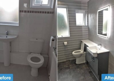 Bathroom Renovation in Leicester LE4 - Before and after photo